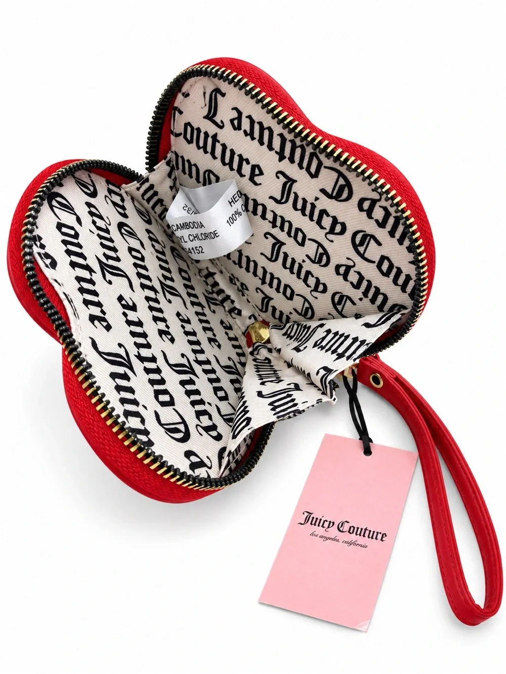 ❤️Juicy Couture Red Heart Zip Coin Purse Wristlet NWT Gift Set MSRP $39
